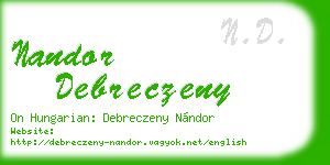 nandor debreczeny business card