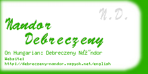 nandor debreczeny business card